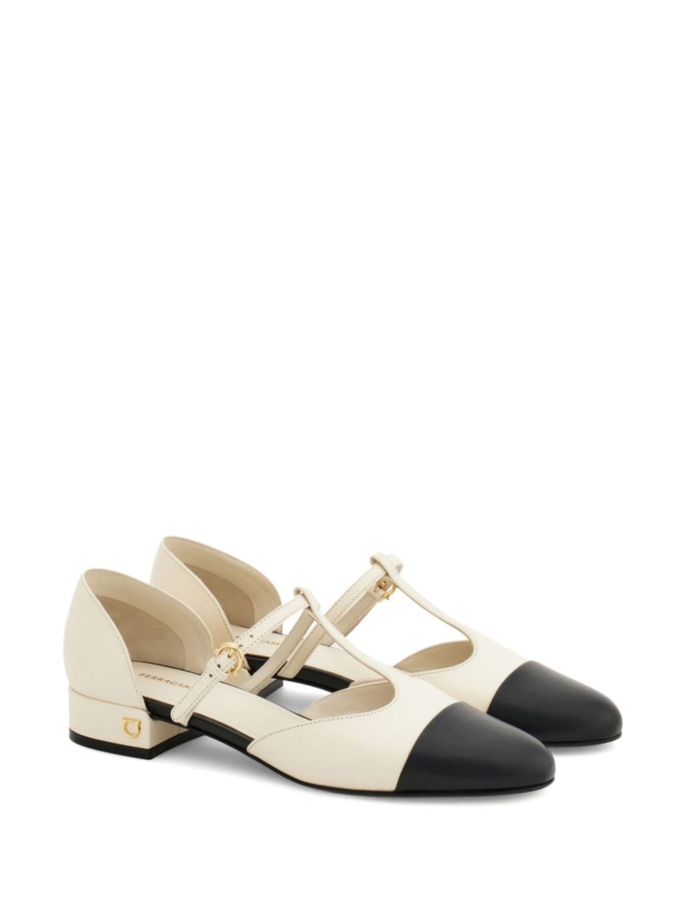 Ferragamo T-strap ballerina shoes - Wit