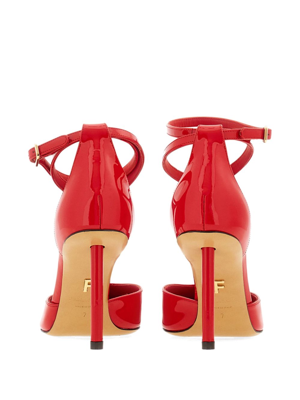 Ferragamo T-strap pumps Red