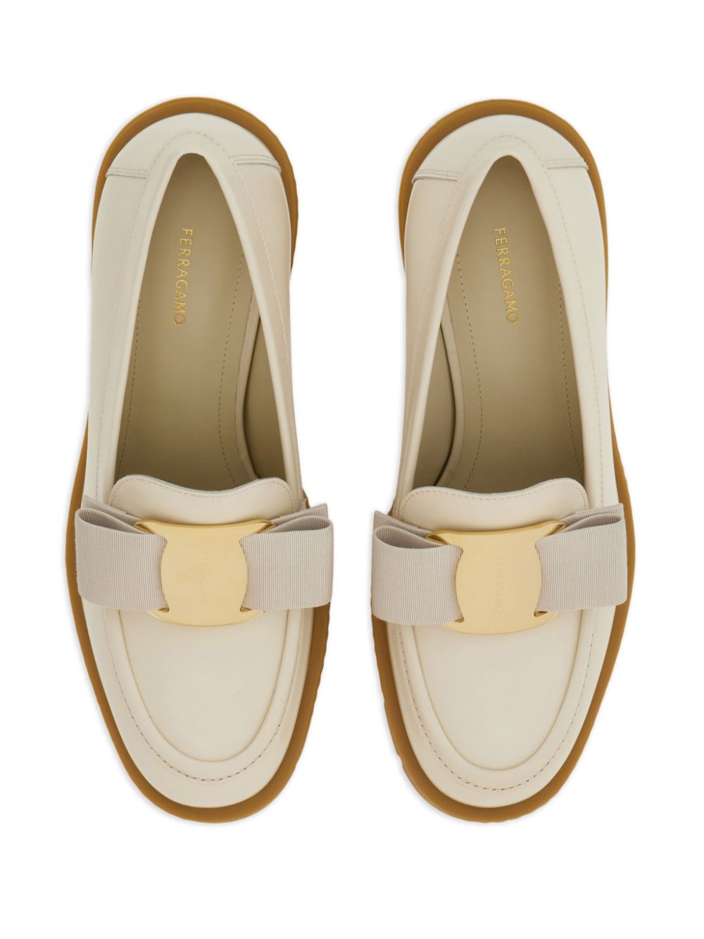 Ferragamo 55mm Vara Bow loafers White