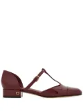 Ferragamo T-strap ballet pumps - Red