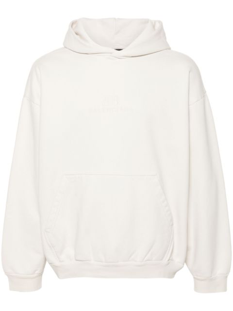 Balenciaga logo-embroidered cotton hoodie Men