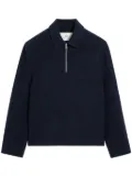 AMI Paris semi zipped wool-cashmere blend jacket - Blue