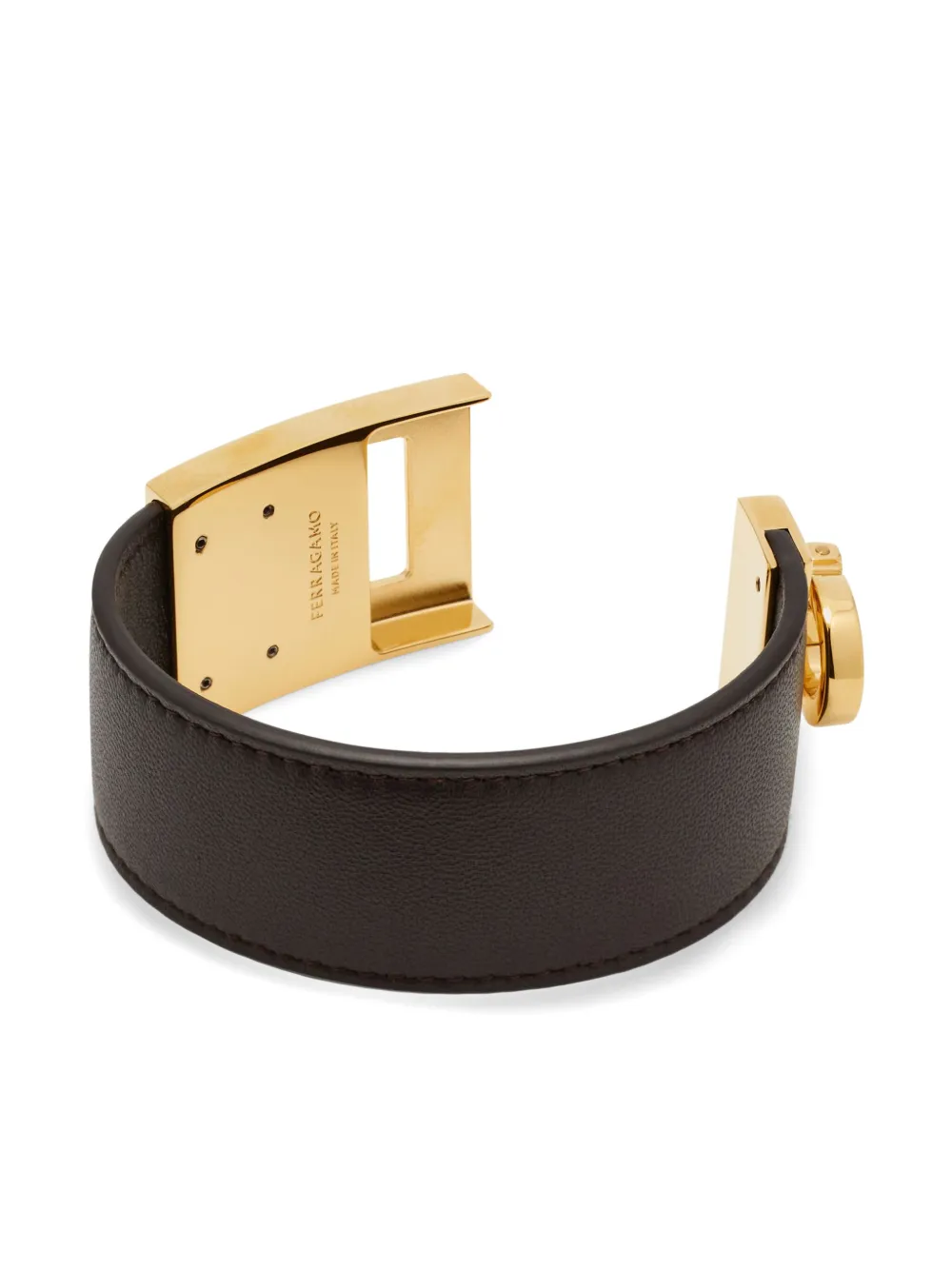 Ferragamo Gancini Clasp Bracelet In Brown