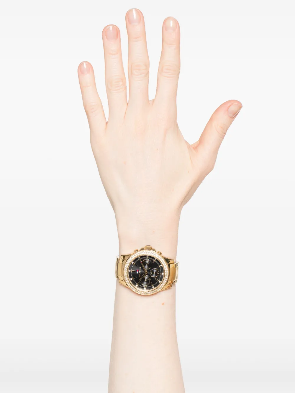 Tommy Hilfiger Horloge verfraaid met kristallen - Zwart