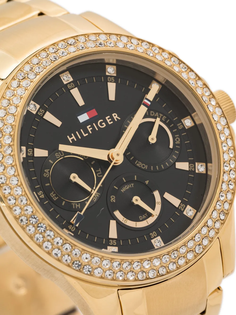 Tommy Hilfiger Crystal embellished 38mm Black