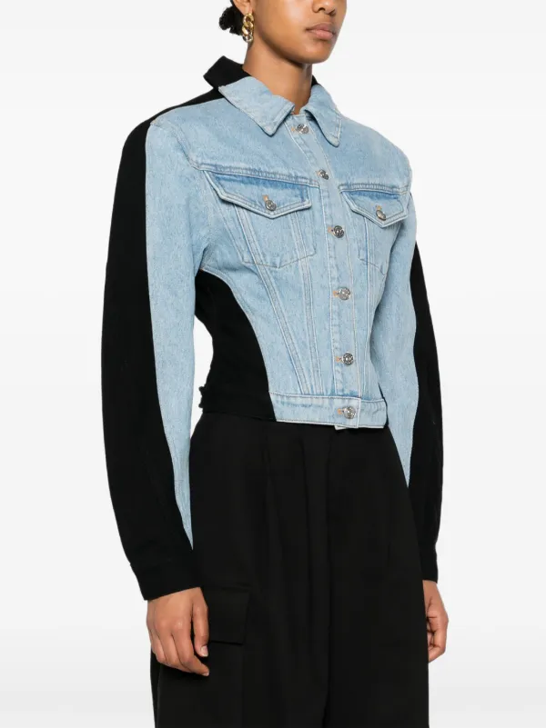Colour block denim jacket clearance