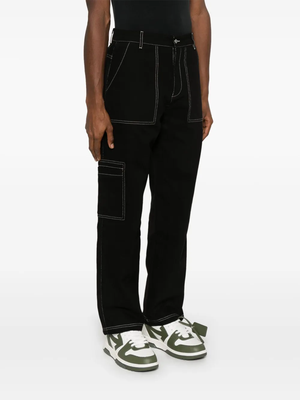 Represent Broek met contrasterend stiksel Zwart