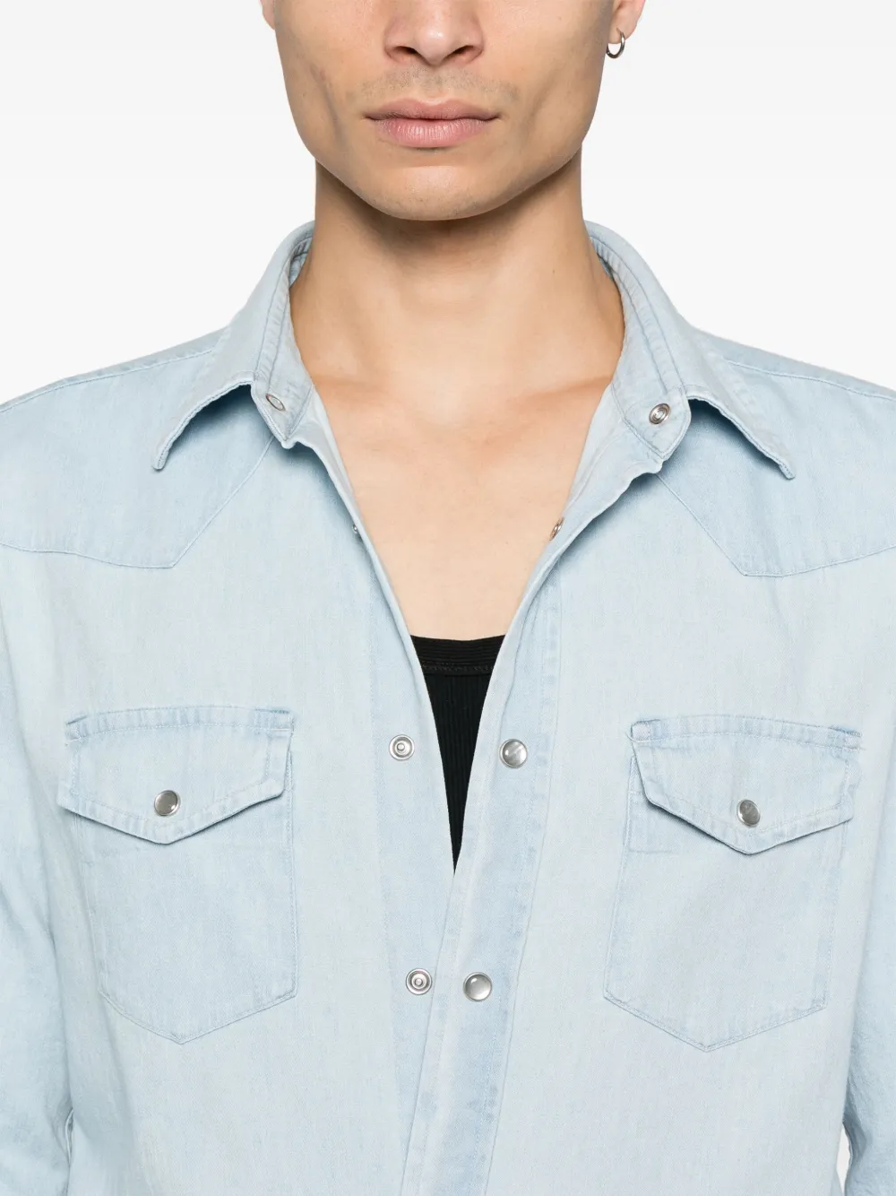Shop Tom Ford Denim Shirt In Blue