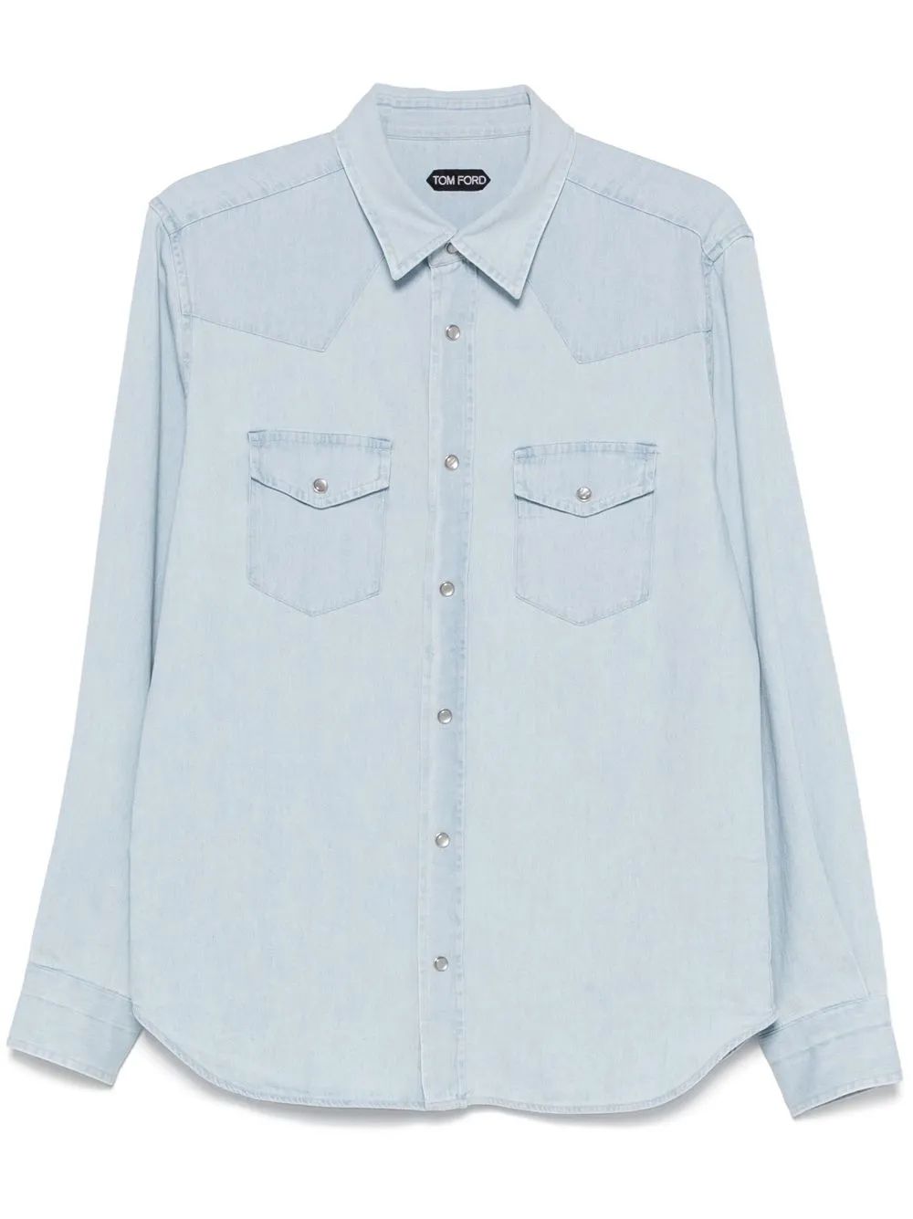 Shop Tom Ford Denim Shirt In Blue