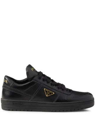 Prada Downtown Leather Trainers Black FARFETCH UK