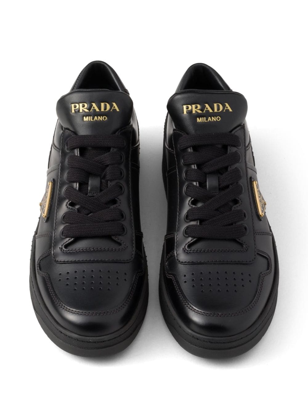 Prada Downtown leren sneakers Zwart