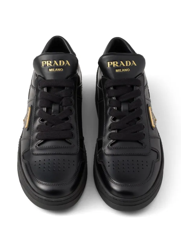 Prada Downtown Leather Trainers Black FARFETCH CA