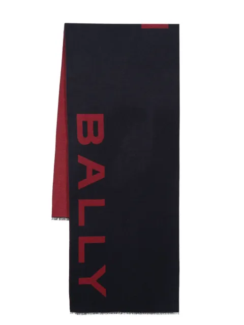 Bally logo intarsia-knit scarf
