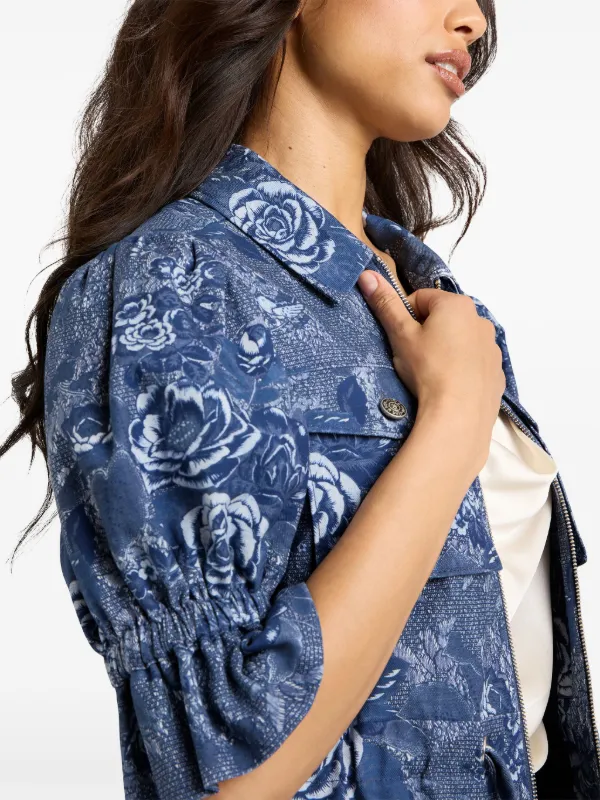 Cinq A Sept Adie floral jacket women Fabric L Blue