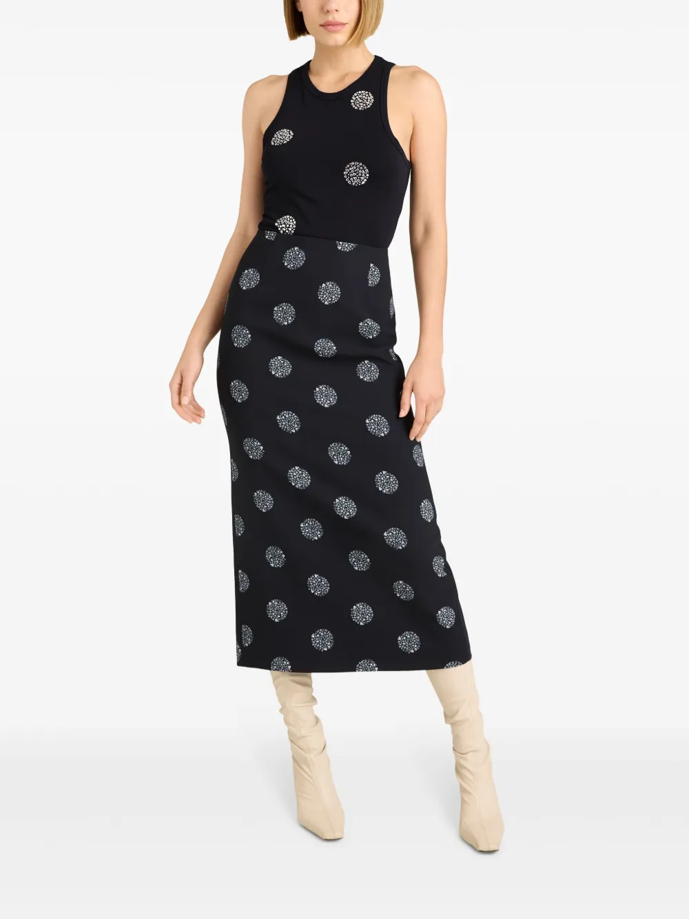 Cinq A Sept Lizzie tanktop met stippen - Zwart