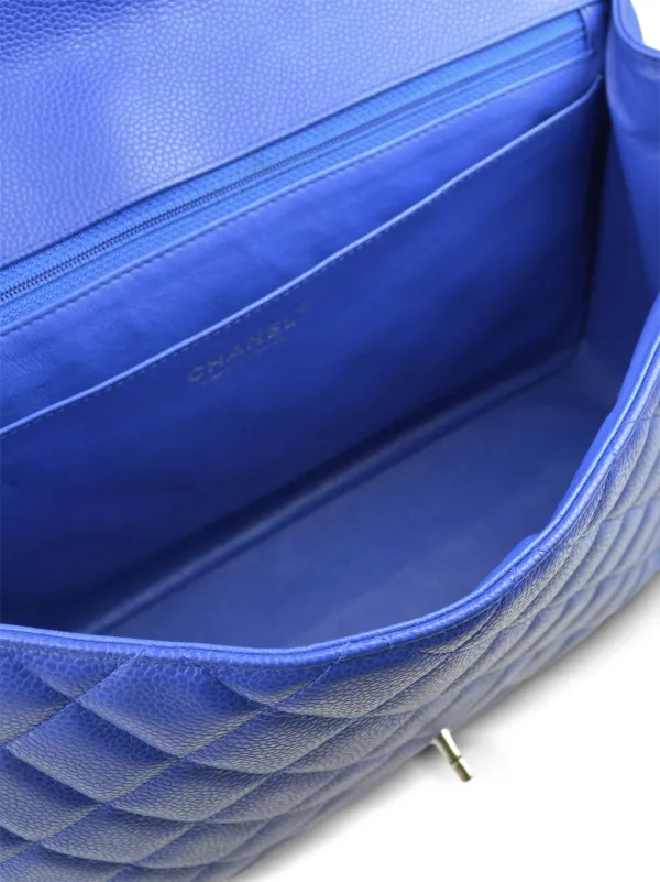 CHANEL Pre-Owned 2009 Jumbo Classic Flap Shoulder Bag Blue