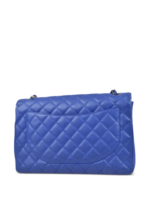CHANEL ブルーキルティングバッグ CHANEL Pre-Owned 2009 ジャンボ クラシック フラップ ショルダー