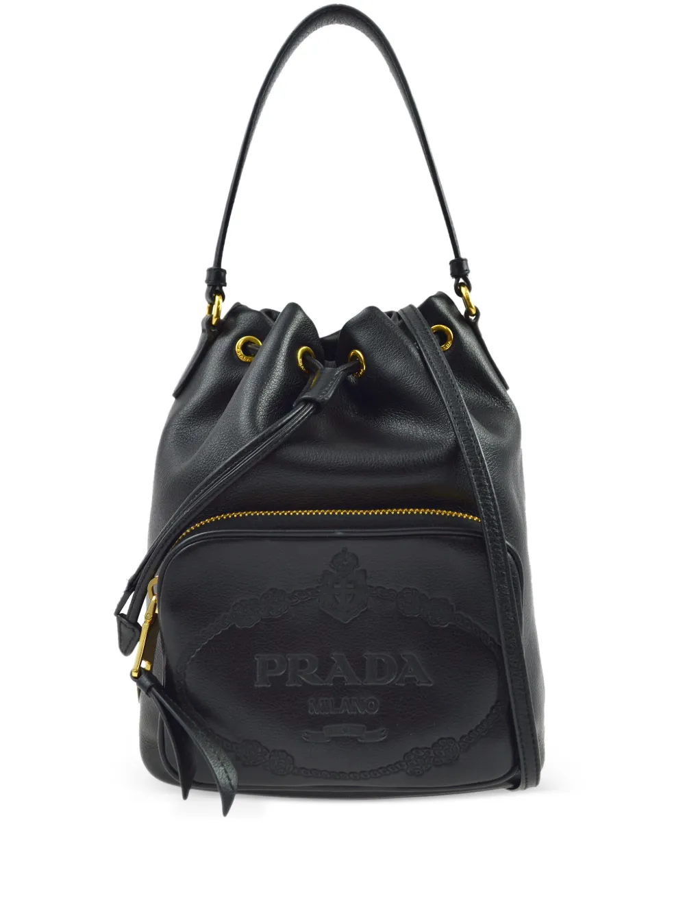 Prada Pre Owned 1990 2000s Duet Bucket Bag Black FARFETCH