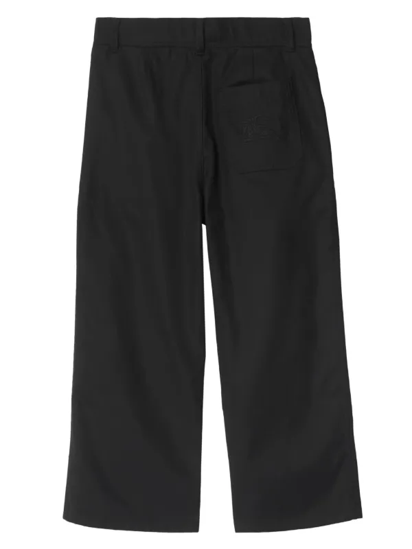 Burberry Kids Cotton Blend Trousers Black FARFETCH