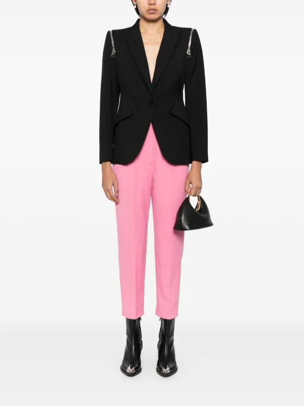 Alexander McQueen Regular Tailored Trousers | Pink | FARFETCH BN