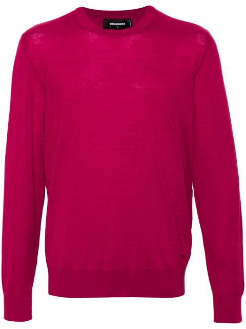 DSQUARED2 logo-plaque fine-knit jumper Men