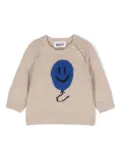 Molo smiley balloon-intarsia jumper - Neutrals