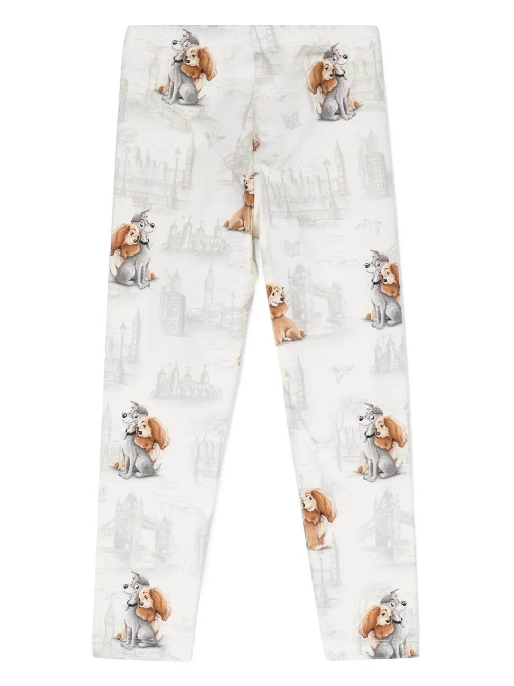 Monnalisa Girls Ivory Cotton Disney Leggings In White