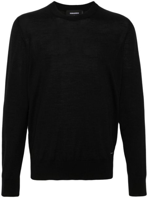 DSQUARED2 logo-plaque fine-knit jumper Men