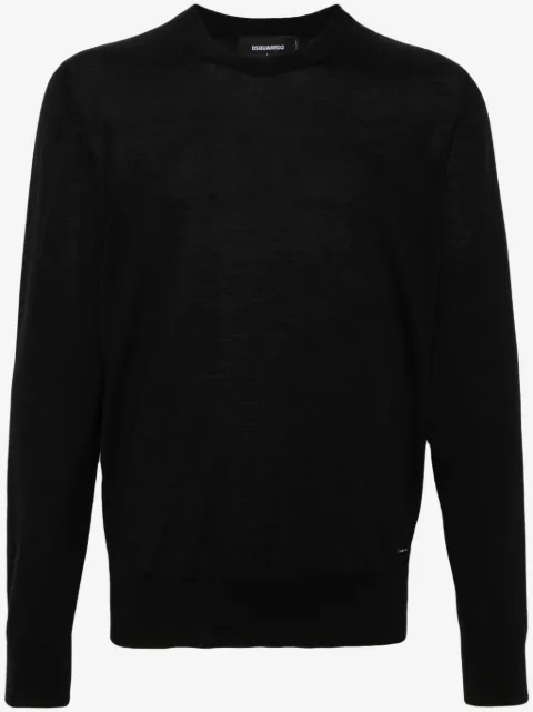 DSQUARED2 logo-plaque fine-knit jumper