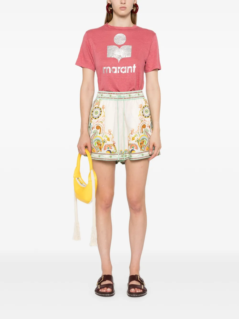 MARANT ÉTOILE Zewel linnen T-shirt - Roze