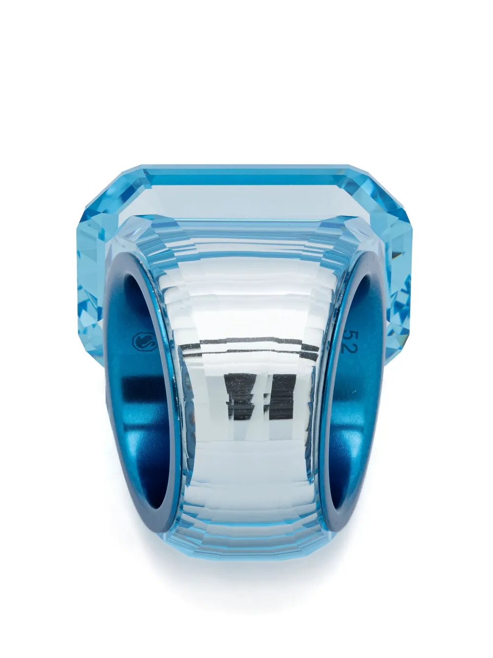 Swarovski Lucent Crystal Cocktail Ring In Blue