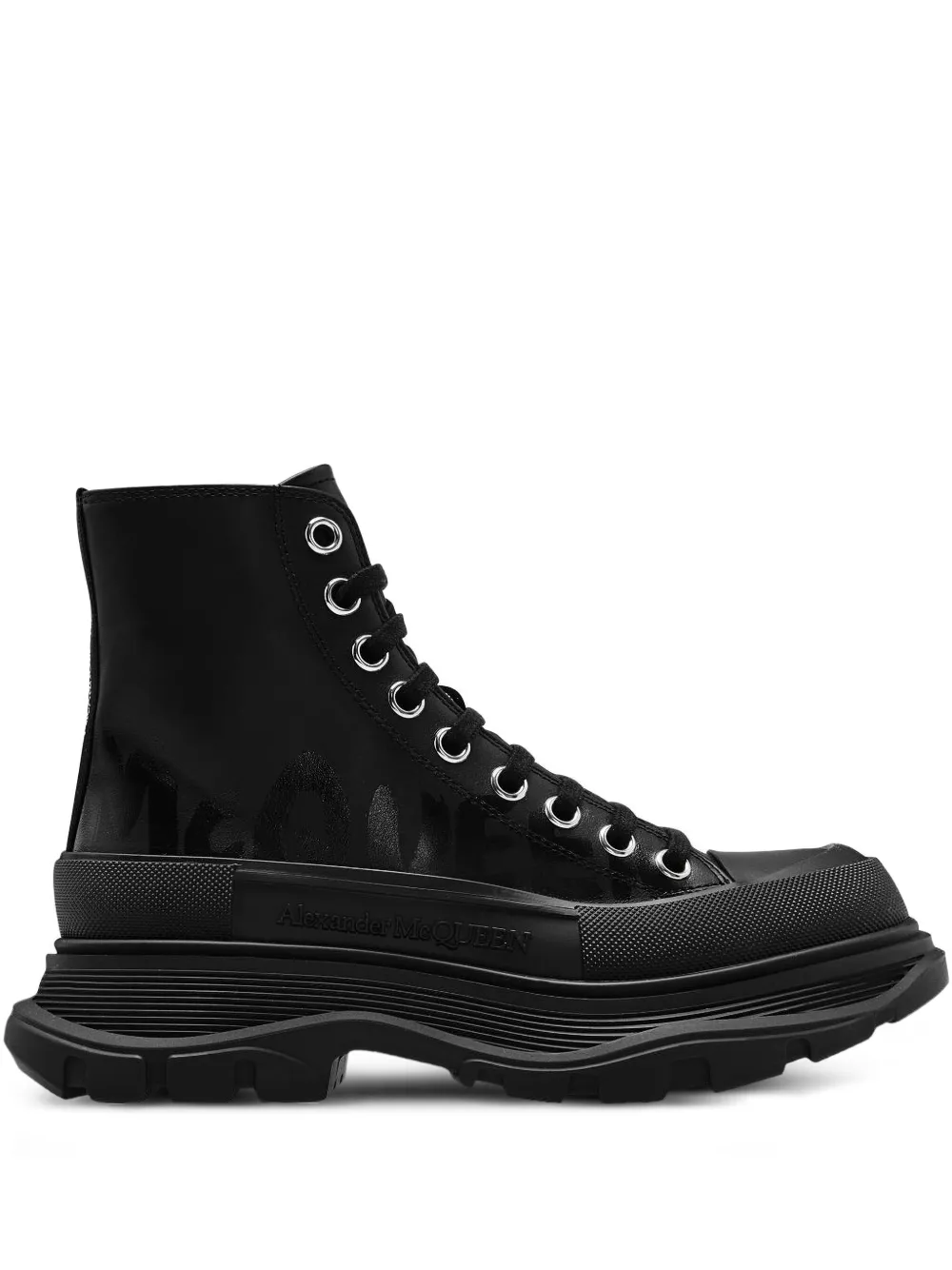 Alexander McQueen leather biker boots Zwart