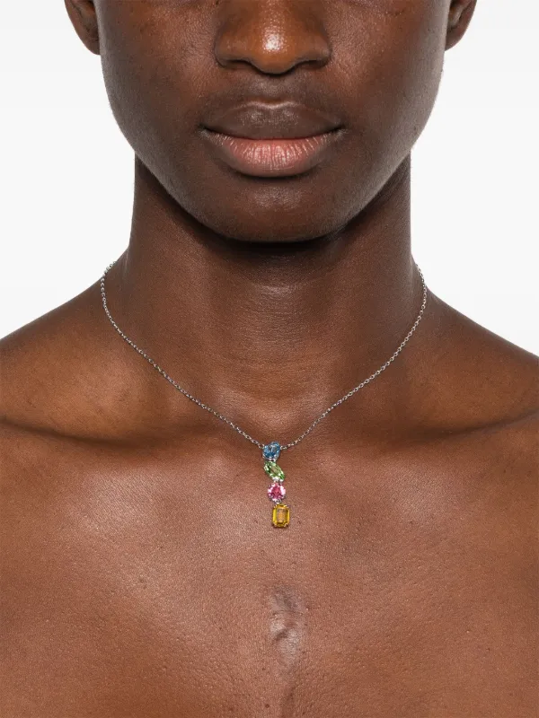 Swarovski Gema Crystal Pendant Necklace Silver FARFETCH ID