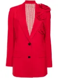 Valentino Garavani floral appliqué v-neck blazer - Red
