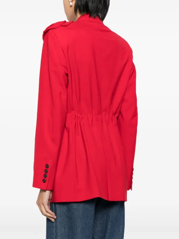 Valentino Garavani Floral Appliqué v-neck Blazer | Red