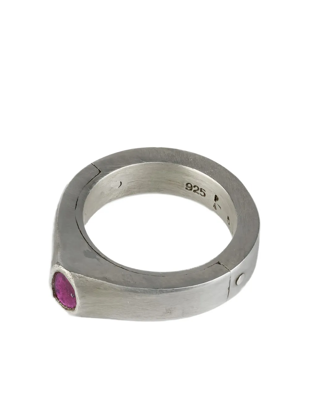 Parts Of Four Stigma Ruby-set Silver Ring In Metallic