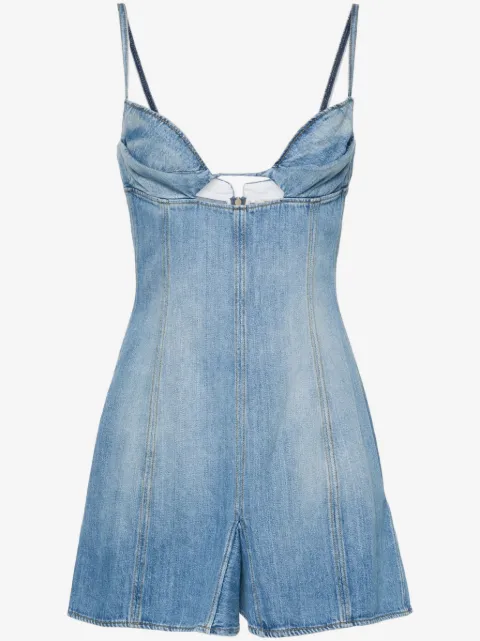 Nensi Dojaka vestido corto de mezclilla con diseño godet
