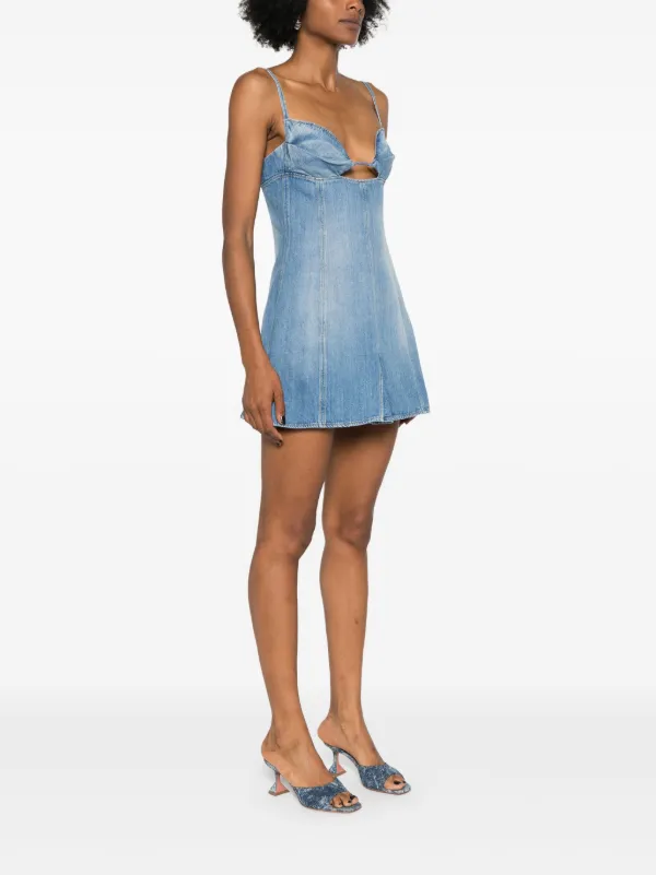 Nensi Dojaka godet-design Denim Mini Dress | Blue | FARFETCH UK