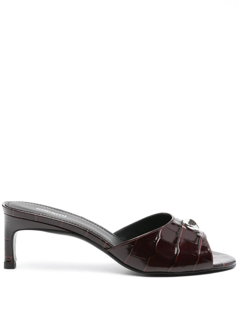Coperni 60mm crocodile-embossed sandals Brown