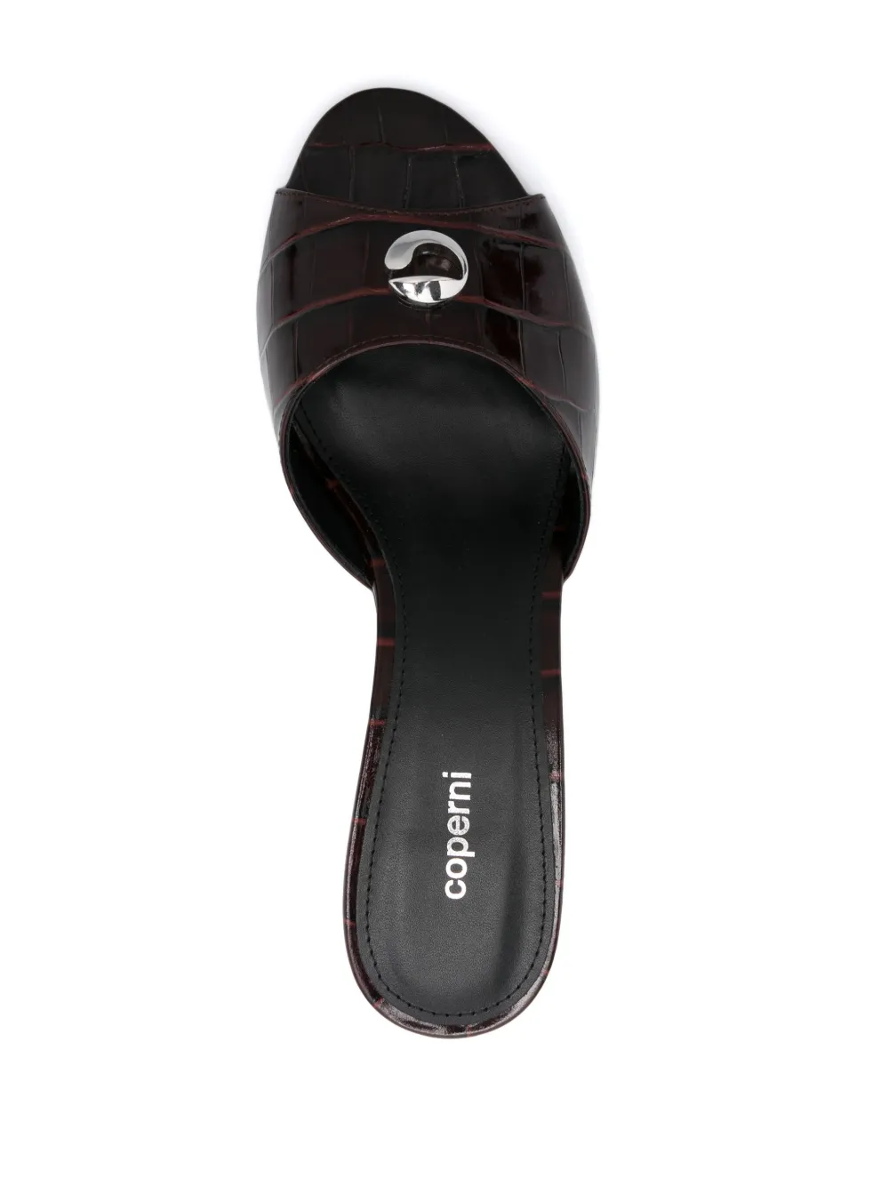 Coperni 60mm crocodile-embossed sandals Brown