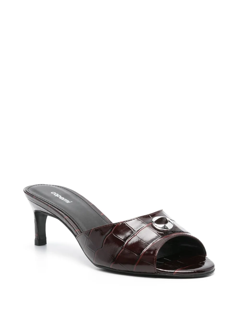 Coperni 60mm crocodile-embossed sandals Brown