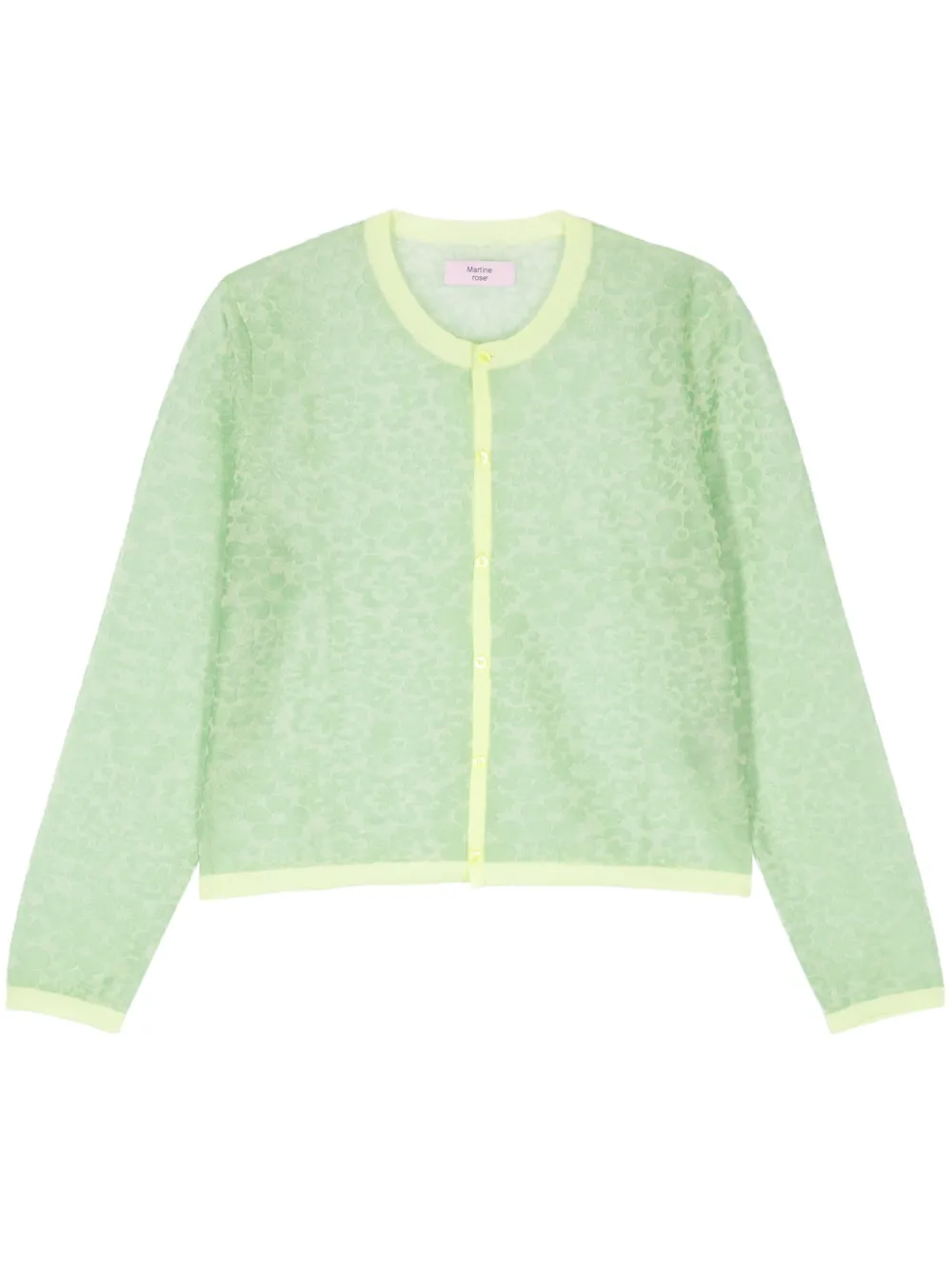 Shop Martine Rose Floral-jacquard Cardigan In Green