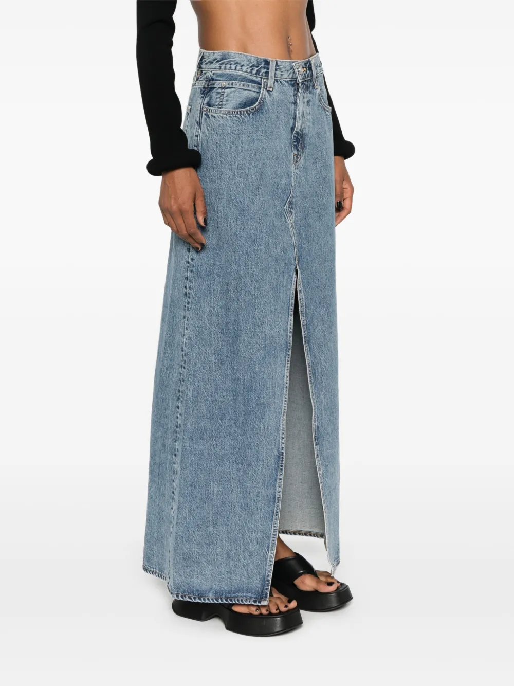 SLVRLAKE DALLAS DENIM MAXI SKIRT 