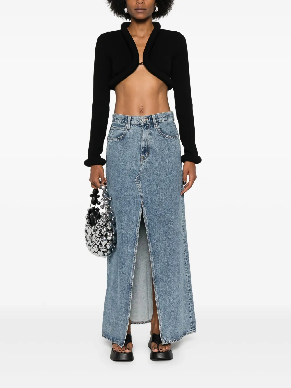 SLVRLAKE Dallas denim maxi-rok - Blauw