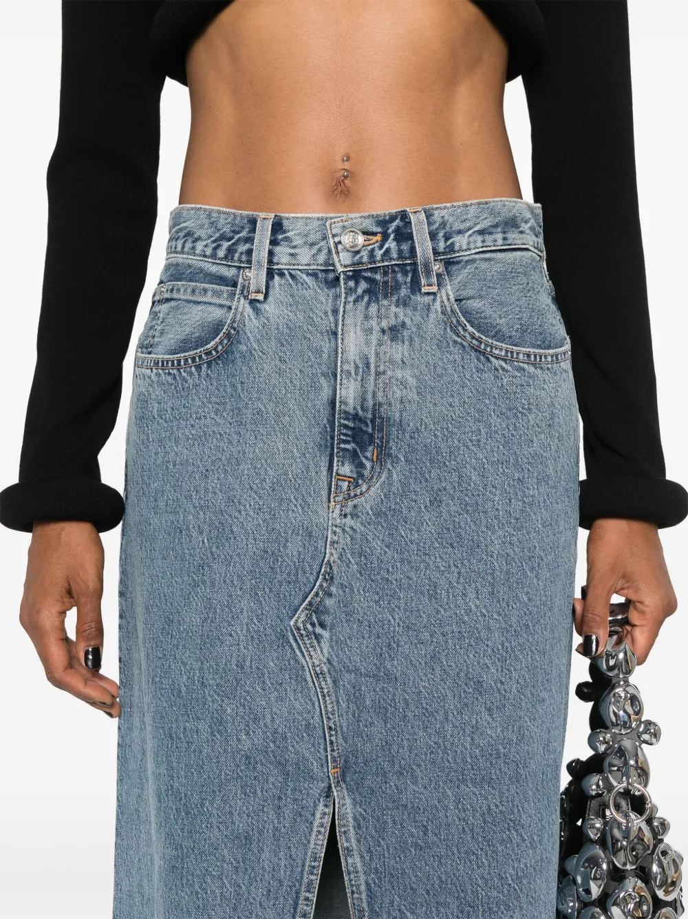 SLVRLAKE DALLAS DENIM MAXI SKIRT 