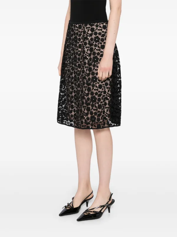 N 21 floral lace Midi Skirt Black FARFETCH PH