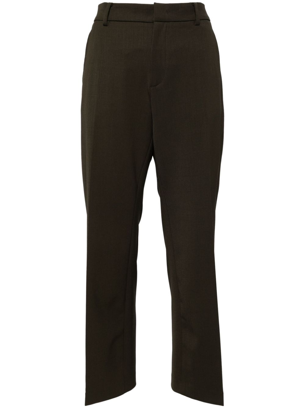 Nº21 olive-green straight-leg trousers