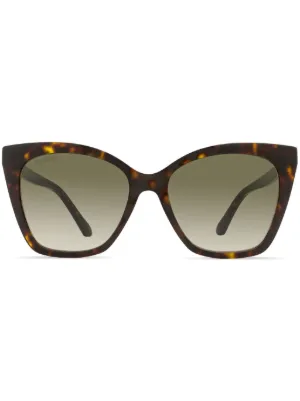 Jimmy Choo Eyewear Óculos De Sol Gatinho | Marrom | FARFETCH BR