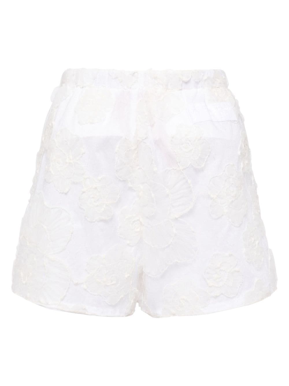 Shop N°21 Floral-embroidered Cotton Shorts In White