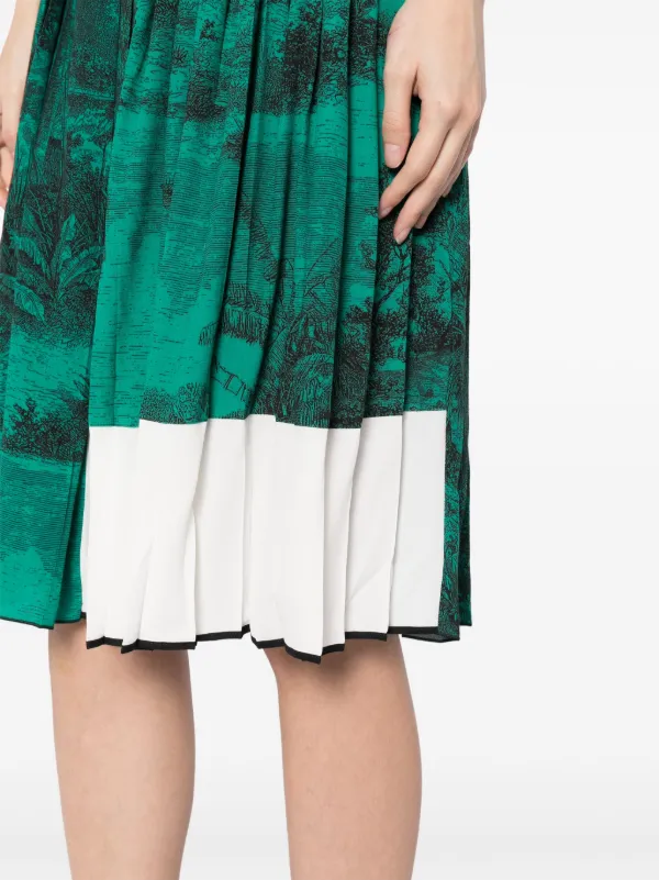 Green pleated skirt nz best sale